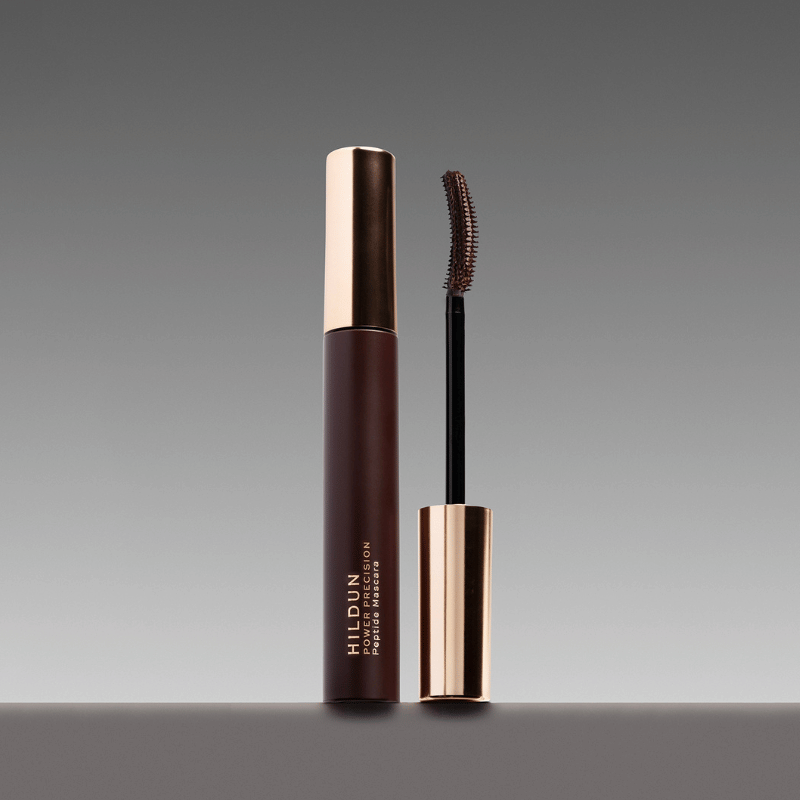 Hildun Mascara, power precision, peptide mascara, brown