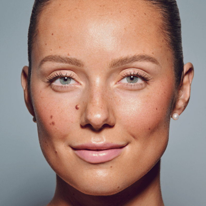 freshwater bronzing gel, product, Hildun, bronze model face and neck